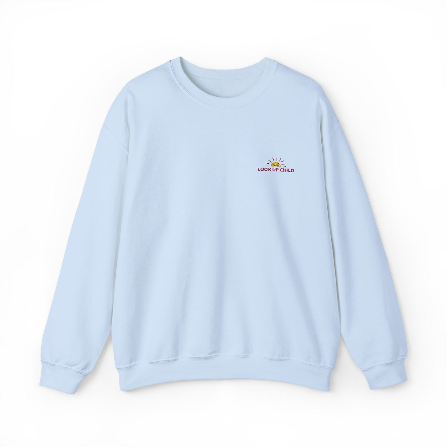 look up child embroidered crew