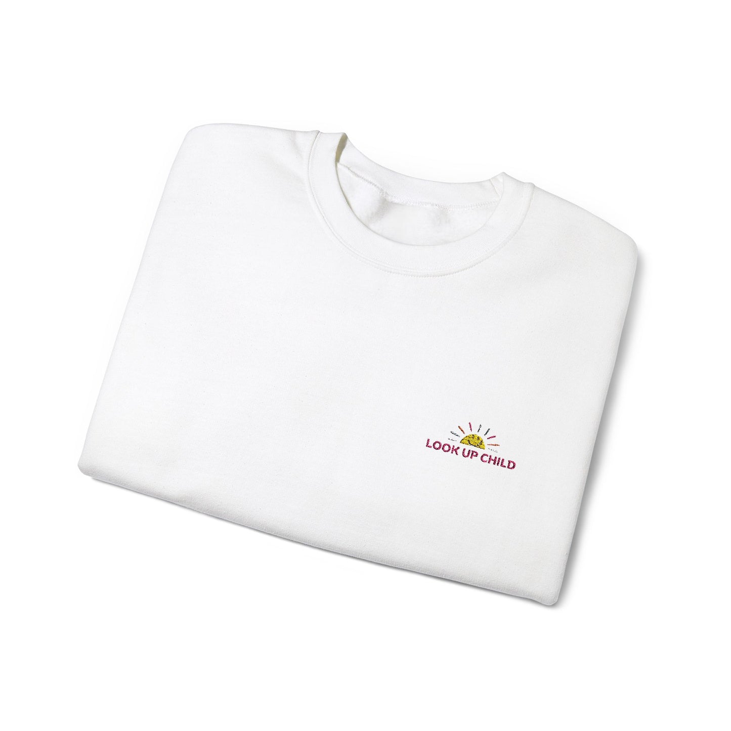 look up child embroidered crew