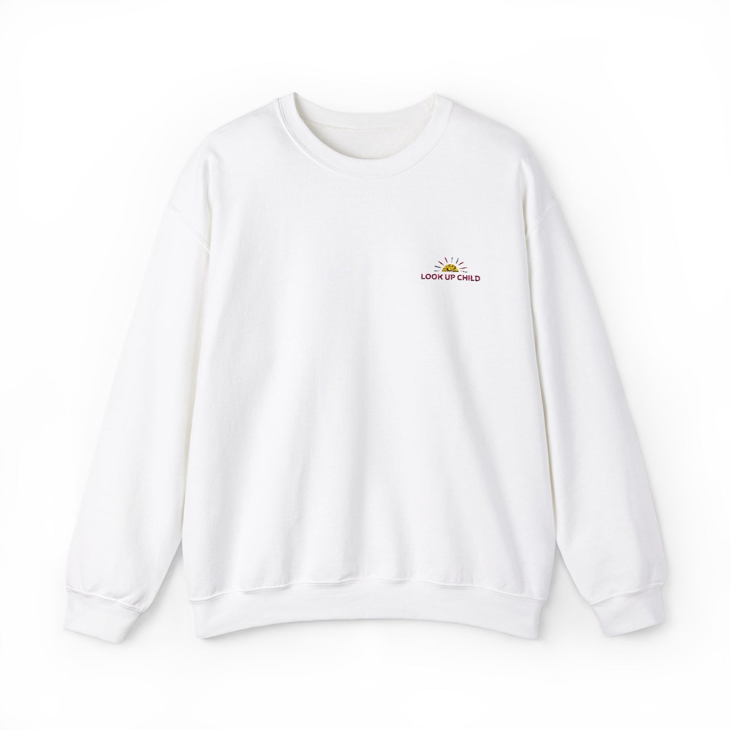 look up child embroidered crew