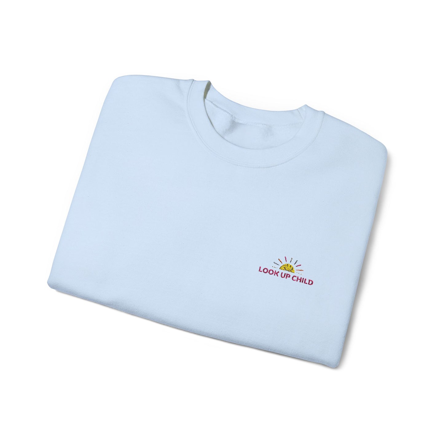 look up child embroidered crew