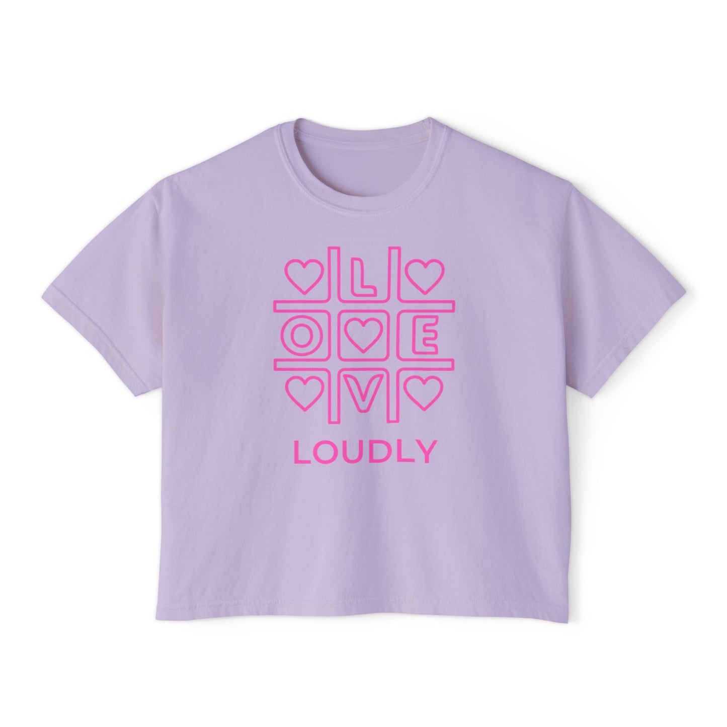 xoxo love loudly boxy tee