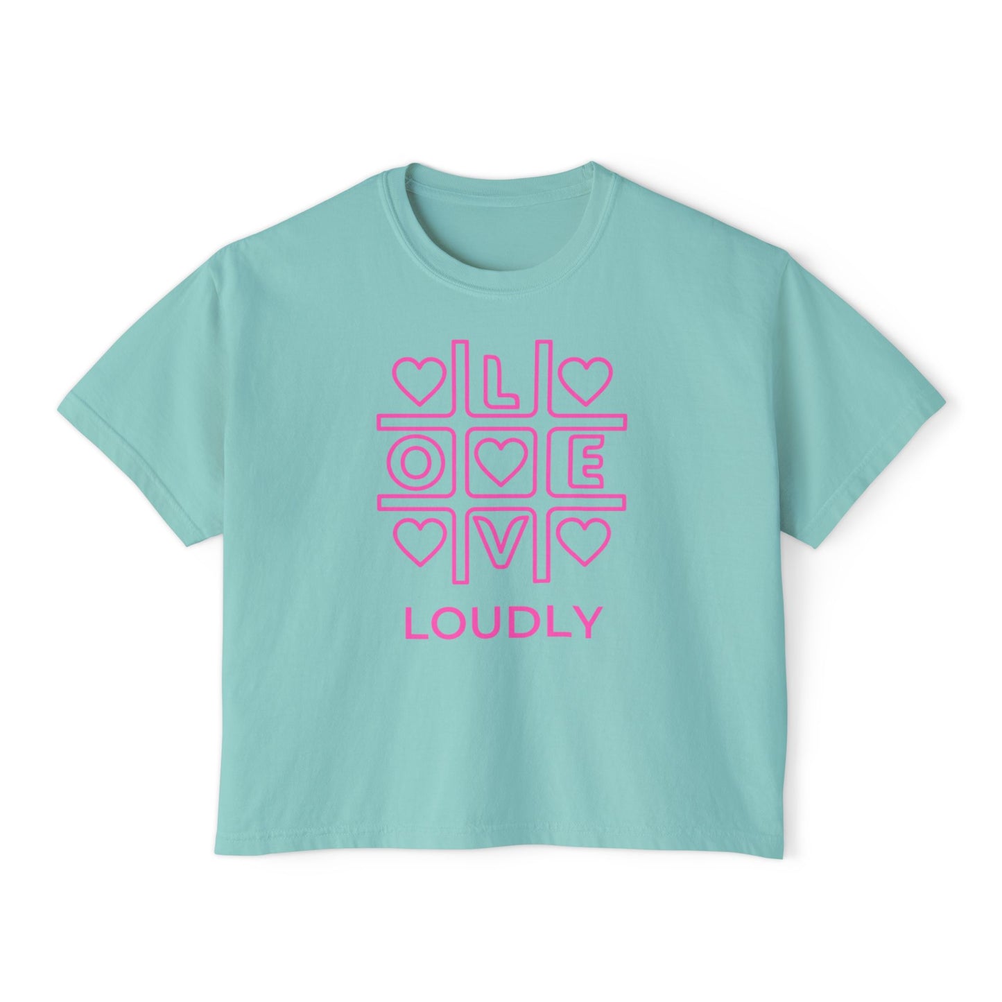 xoxo love loudly boxy tee