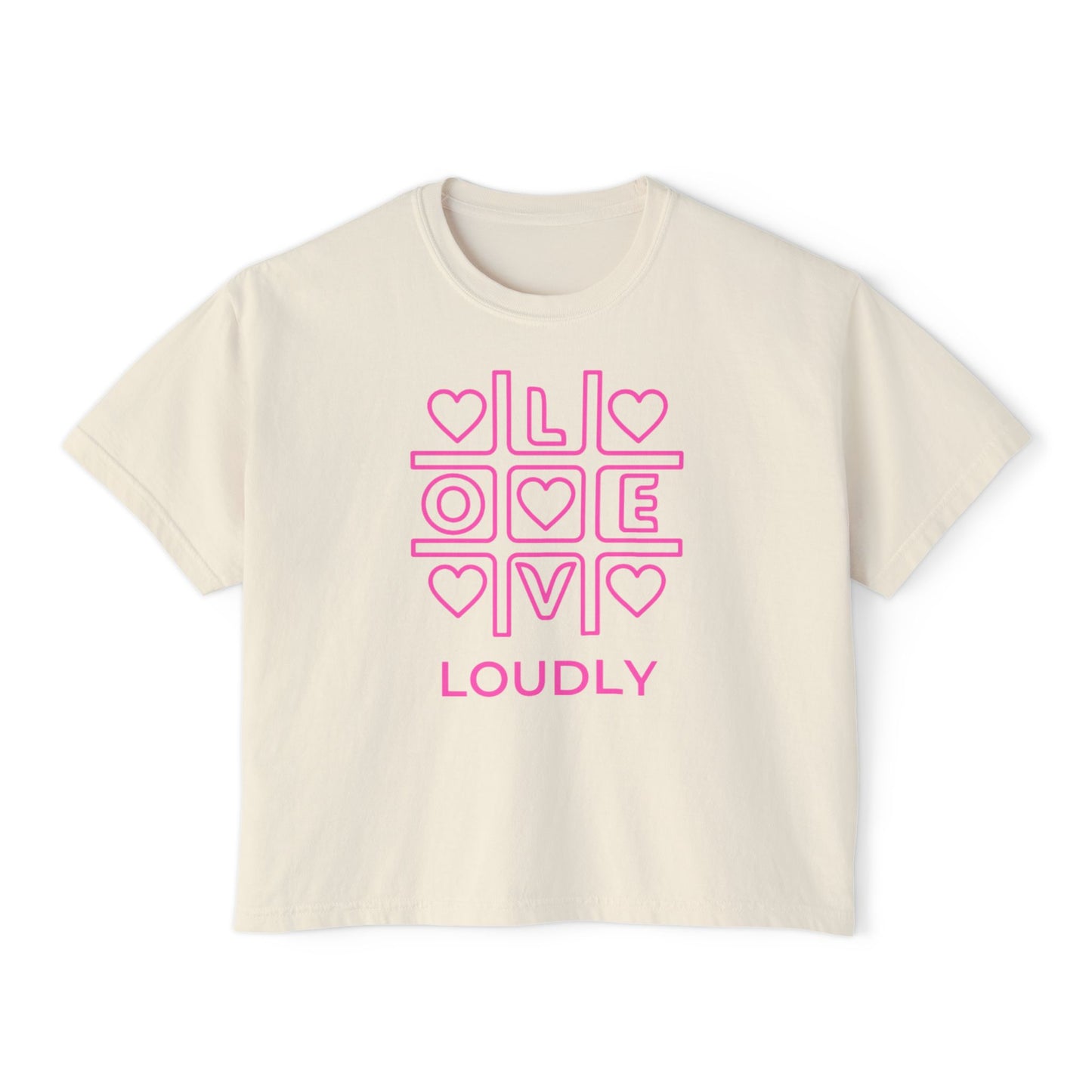xoxo love loudly boxy tee