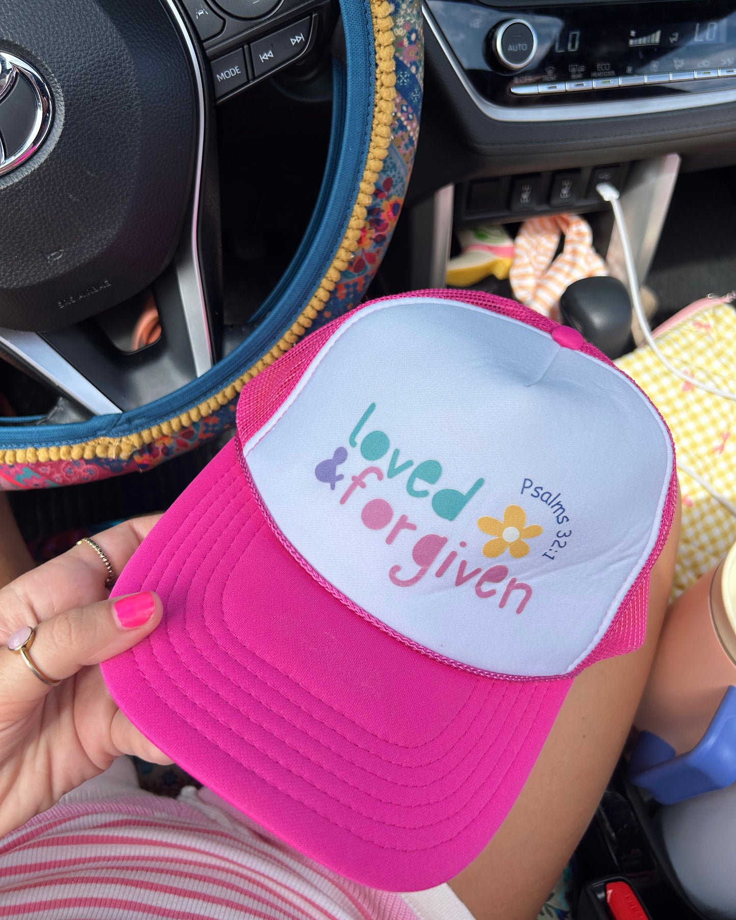 loved & forgiven trucker hat