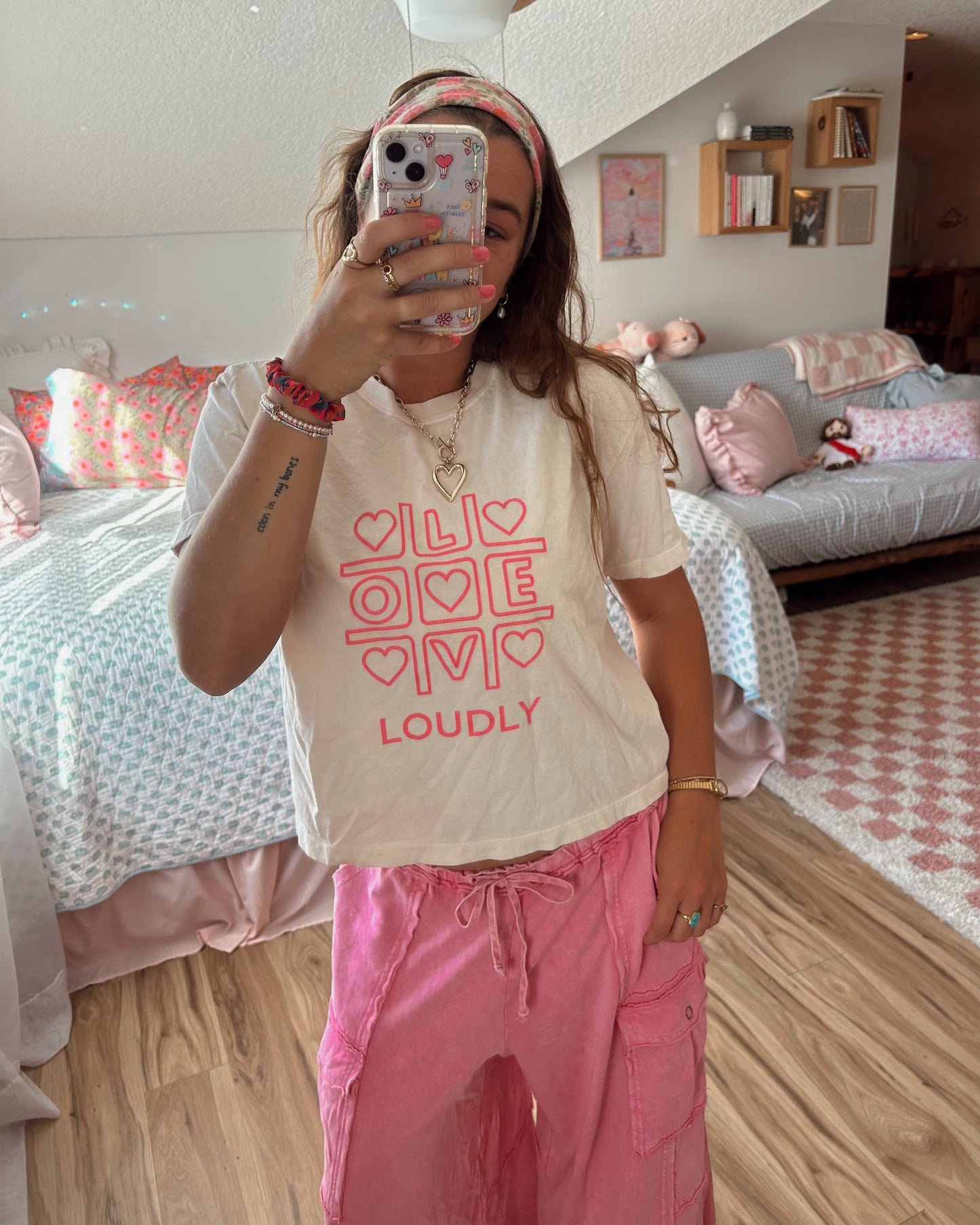 xoxo love loudly boxy tee