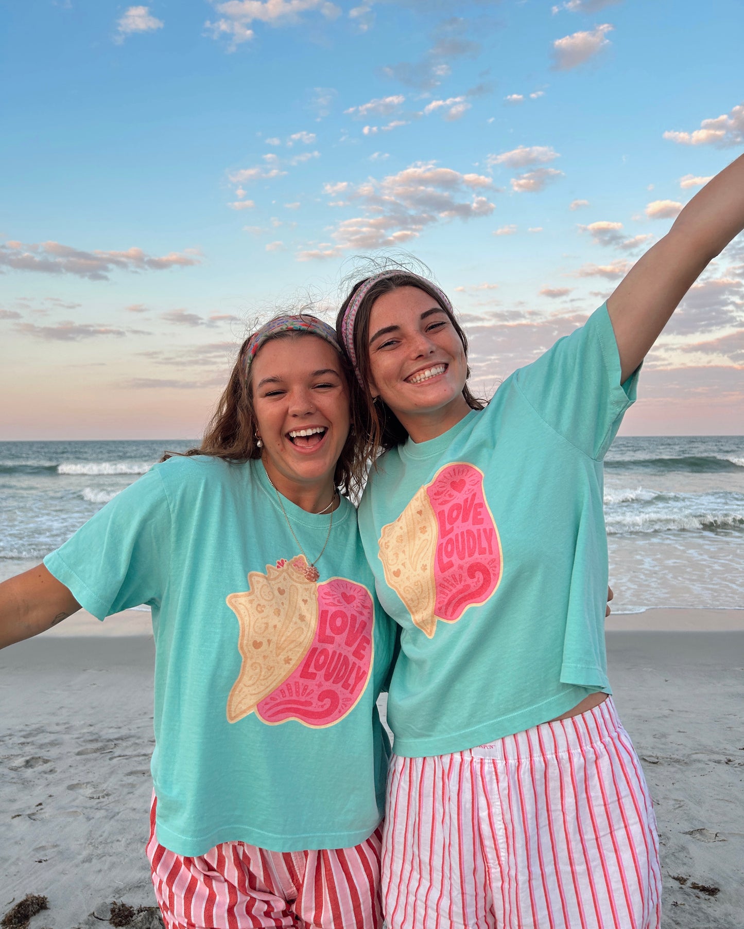 love loudly conch shell boxy tee