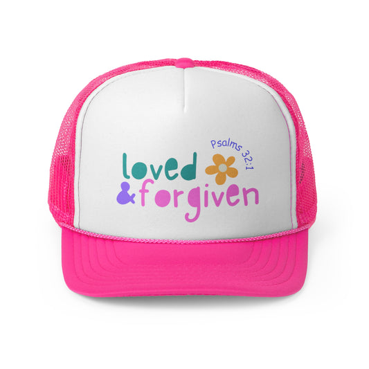 loved & forgiven trucker hat